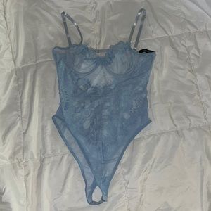 baby blue lingerie bodysuit